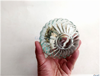 چراغ نفتی زیبا طرح شیاردار سبز آبی کمرنگ