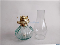 چراغ نفتی زیبا طرح شیاردار سبز آبی کمرنگ