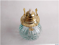 چراغ نفتی زیبا طرح شیاردار سبز آبی کمرنگ