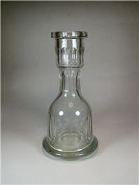 تنگ قلیان شیشه ای قدیمی تراش دار ضخیم