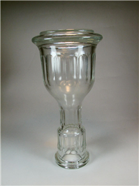 تنگ قلیان شیشه ای قدیمی تراش دار ضخیم