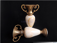 گلدان قدیمی زمان پلهوی برنج و مرمر 