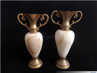 گلدان قدیمی زمان پلهوی برنج و مرمر 