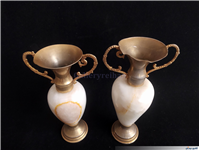 گلدان قدیمی زمان پلهوی برنج و مرمر 