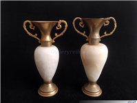 گلدان قدیمی زمان پلهوی برنج و مرمر 