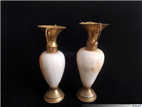 گلدان قدیمی زمان پلهوی برنج و مرمر 