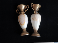 گلدان قدیمی زمان پلهوی برنج و مرمر 