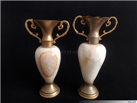 گلدان قدیمی زمان پلهوی برنج و مرمر 