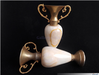 گلدان قدیمی زمان پلهوی برنج و مرمر 