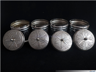 ست پاسماوری یا ادویه برنجی کهنه قلمکاری