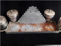 ست پاسماوری یا ادویه برنجی کهنه قلمکاری