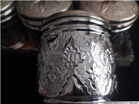 ست پاسماوری یا ادویه برنجی کهنه قلمکاری