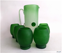 پارچ آبگز و لیوان کمیاب دستساز قدیمی