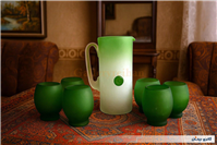 پارچ آبگز و لیوان کمیاب دستساز قدیمی