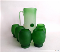 پارچ آبگز و لیوان کمیاب دستساز قدیمی