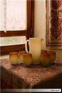 پارچ و لیوان کمیاب دست ساز قدیمی 