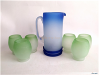 پارچ و لیوان کمیاب دست ساز قدیمی 