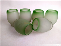 6عدد لیوان دستساز قدیمی مات رنگ پسته ای 