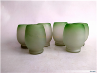 6عدد لیوان دستساز قدیمی مات رنگ پسته ای 