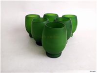 6عدد لیوان دستساز قدیمی مات رنگ سبز جذاب 