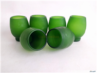 6عدد لیوان دستساز قدیمی مات رنگ سبز جذاب 