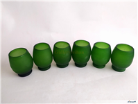 6عدد لیوان دستساز قدیمی مات رنگ سبز جذاب 