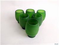 6عدد لیوان دستساز قدیمی مات رنگ سبز جذاب 