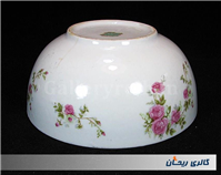 کاسه کلکسیونی گلسرخی بیکعب پر گل KPM 