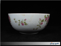 کاسه کلکسیونی گلسرخی بیکعب پر گل KPM 