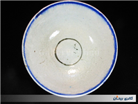 کاسه بسیار قدیمی قاجاری قلم آبی دست ساز