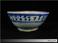 کاسه بسیار قدیمی قاجاری قلم آبی دست ساز