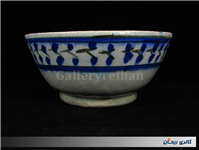 کاسه بسیار قدیمی قاجاری قلم آبی دست ساز