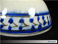 کاسه بسیار قدیمی قاجاری قلم آبی دست ساز