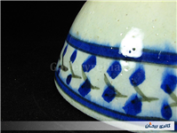 کاسه بسیار قدیمی قاجاری قلم آبی دست ساز