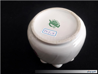 قندان گل سرخی قدیمی لبه چین دار بدون درب 