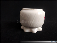 قندان گل سرخی قدیمی لبه چین دار بدون درب 