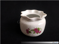 قندان گل سرخی قدیمی لبه چین دار بدون درب 