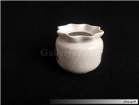 قندان گل سرخی قدیمی لبه چین دار بدون درب 