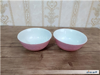 2عدد کاسه قدیمی صورتی نقش برجسته 