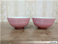 2عدد کاسه قدیمی صورتی نقش برجسته 