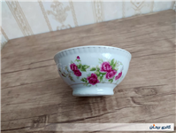 کاسه گل سرخی قدیمی دورو گل ساخت ژاپن 