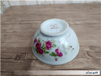 کاسه گل سرخی قدیمی دورو گل ساخت ژاپن 