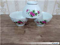 3عدد کاسه گل سرخی قدیمی سایز کوچک 