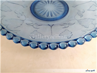 شیرینی خوری آبی تیله ای قدیمی نقشدار