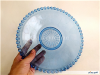 شیرینی خوری آبی تیله ای قدیمی نقشدار