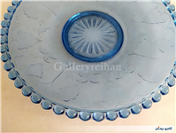 شیرینی خوری آبی تیله ای قدیمی نقشدار