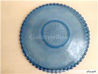 شیرینی خوری آبی تیله ای قدیمی نقشدار