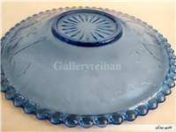 شیرینی خوری آبی تیله ای قدیمی نقشدار