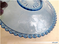 شیرینی خوری آبی تیله ای قدیمی نقشدار