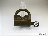 قفل دستساز بزرگ کمیاب فولادی قاجاری 